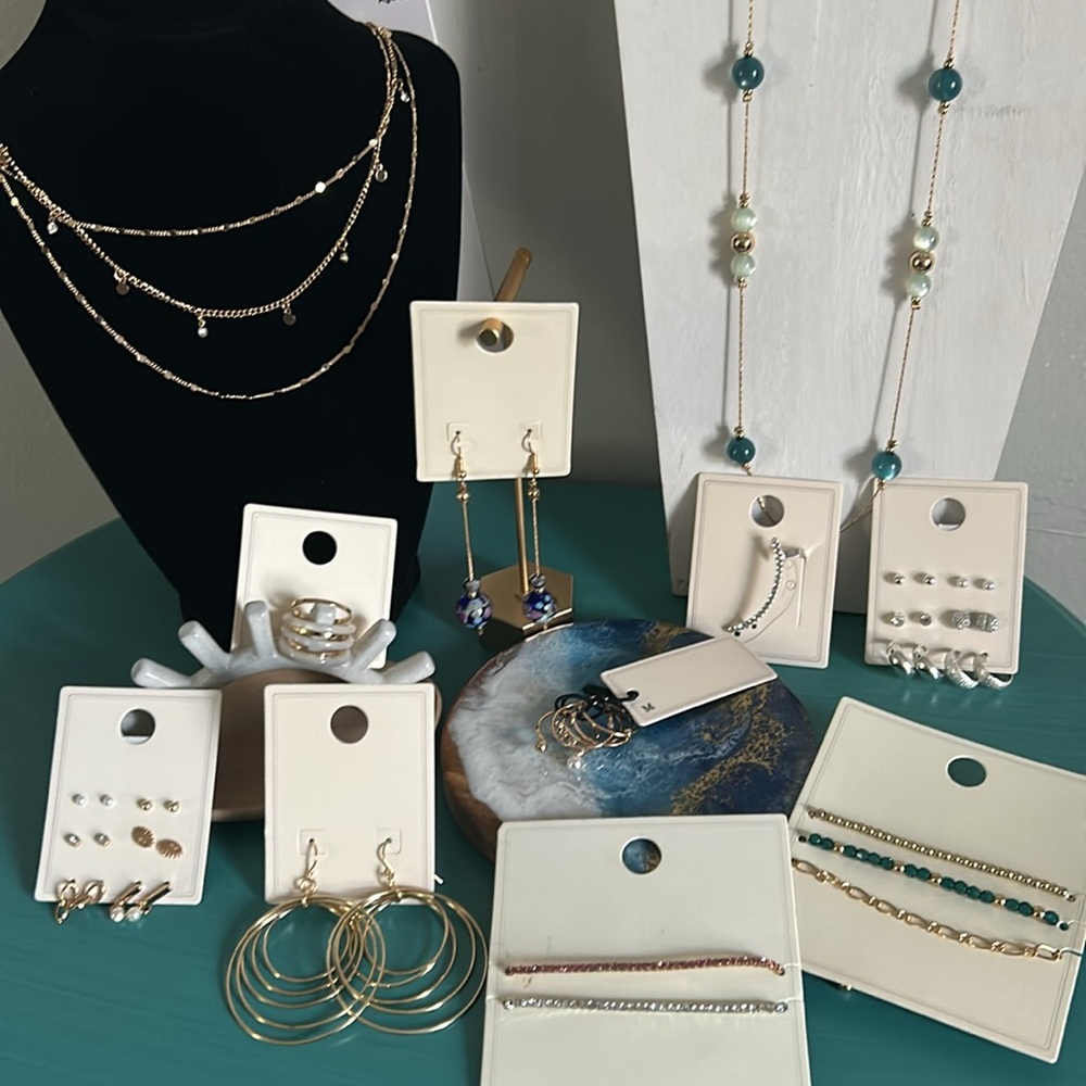 New Gift Christmas Necklace Ring Earrings Fashion Jewelry Set Bulk Lot 33 Pieces